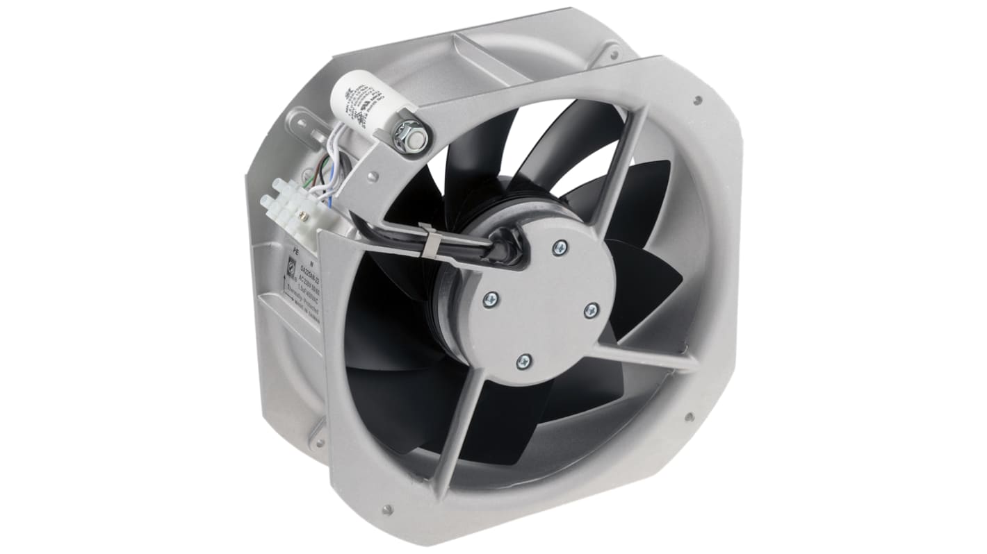 RS PRO Axial Fan, 230 V ac, AC Operation, 1019.4m³/h, 80W, 0.35A Max, IP55, 225 x 225 x 80mm