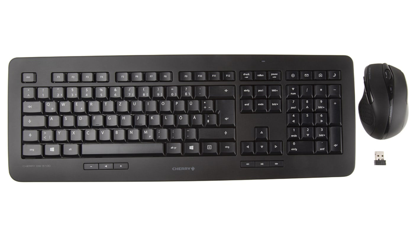 Cherry DW 5100 Wireless Keyboard and Mouse Set, QWERTZ (German), Black