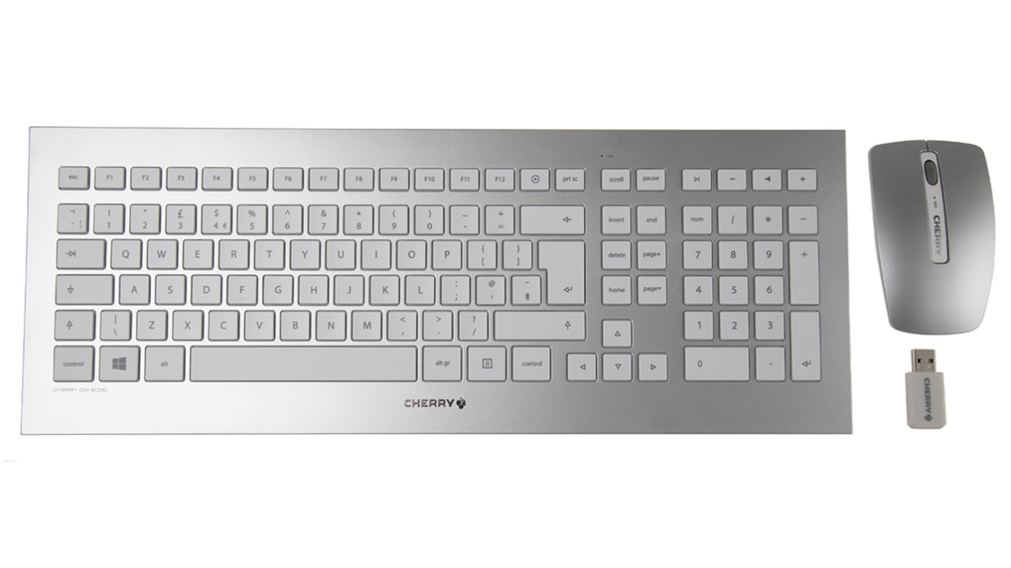 Set tastiera e mouse Argento Cherry Wireless USB Standard QWERTY (UK)