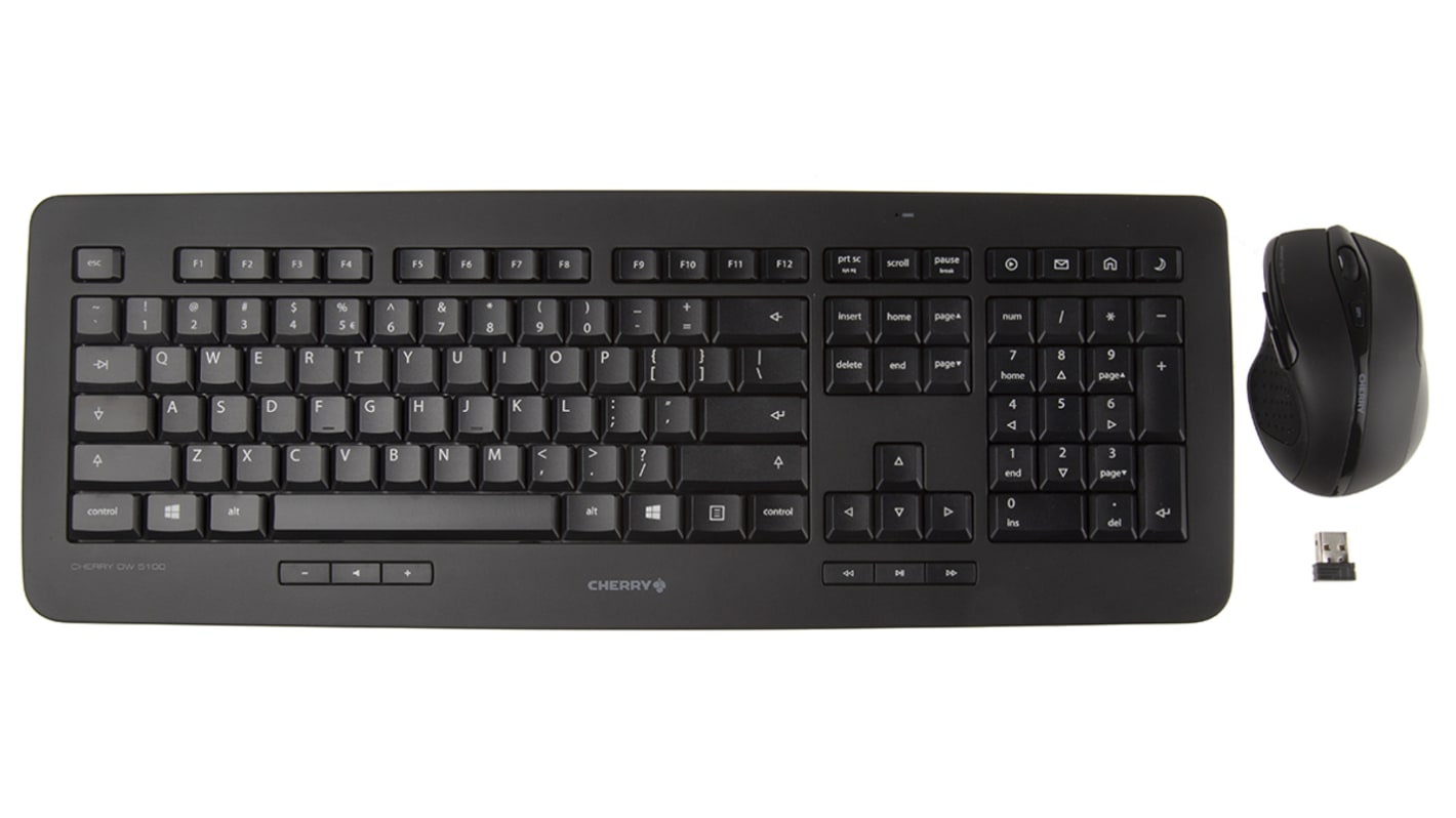 Cherry DW 5100 Satz aus Tastatur und Maus, Wireless Tastatur, Wireless Maus, Tastatur Standardausführung QWERTY (UNS)