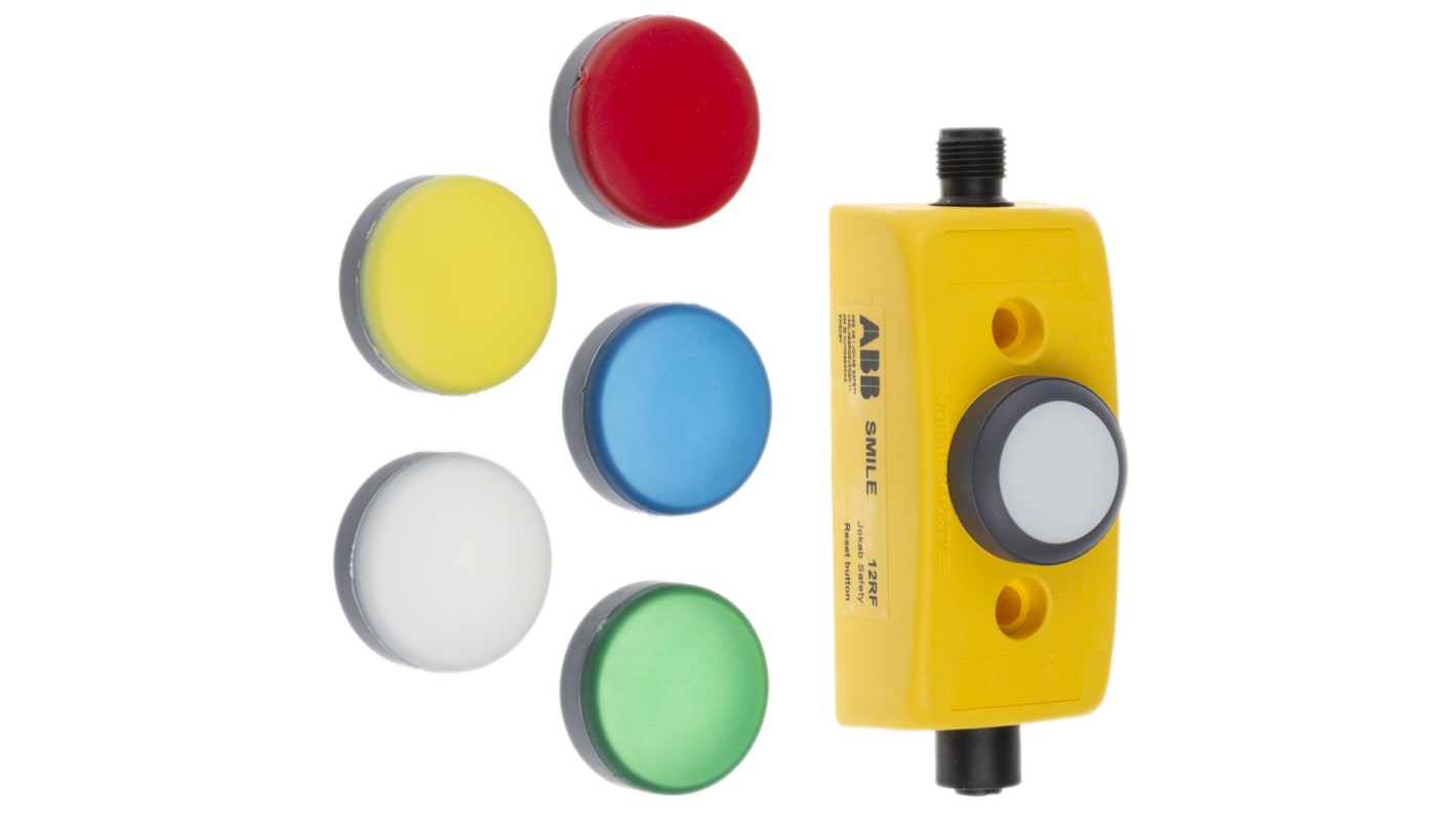 ABB Jokab Smile 12 RF Series Twist Release Illuminated Emergency Stop Push Button, Panel Mount, 1NO, IP65