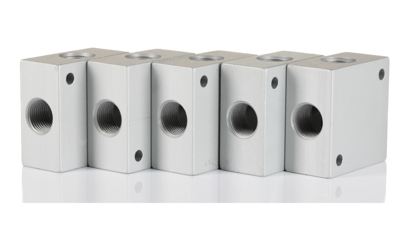 Manifold RS PRO, 1 ingresso G 3/8 Femmina, 1 uscite, in Alluminio 75 bar