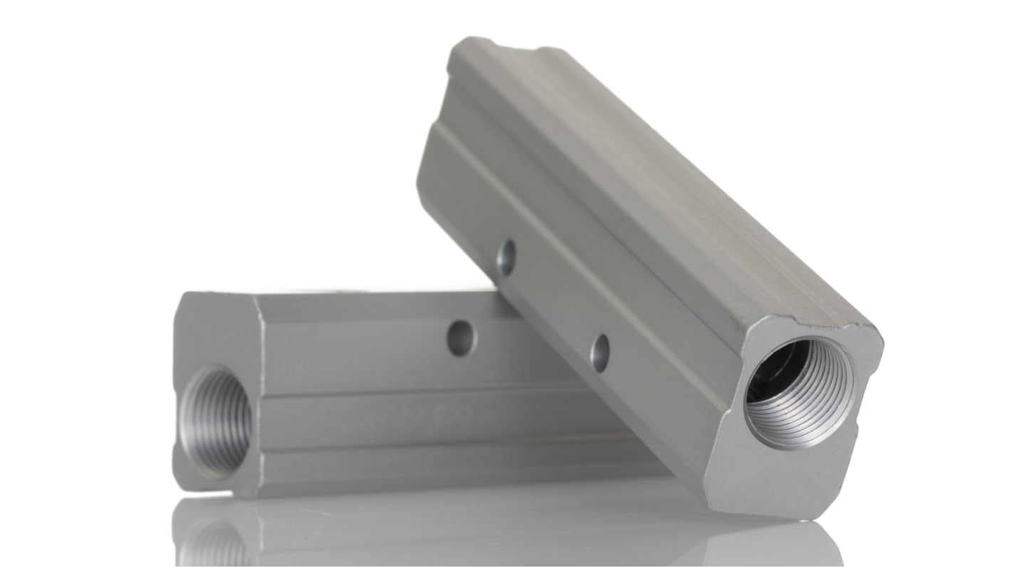 Manifold RS PRO, 2 ingresso G 3/8 Femmina, 3 uscite G 1/4 Femmina, in Alluminio 75 bar