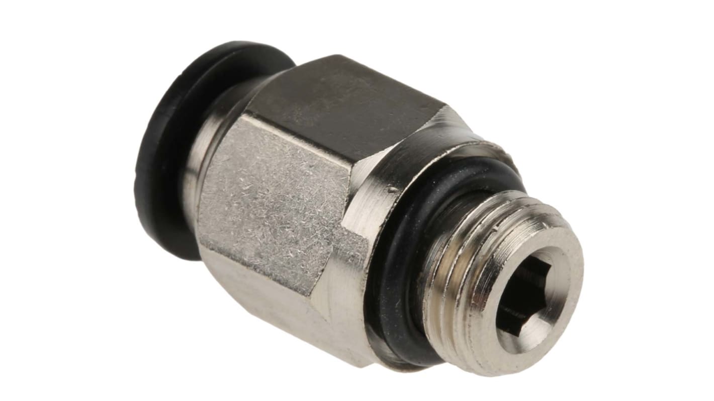 RS PRO Push-in Fitting, G 1/8 Male to Push In 6 mm, Threaded-to-Tube Connection Style