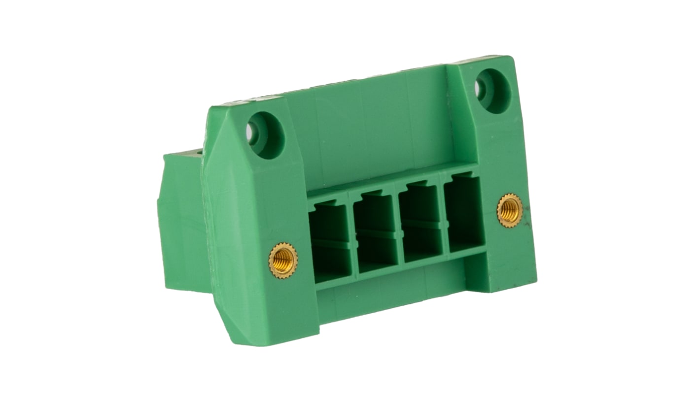 Phoenix Contact, 7.62mm Pitch, DFK-PC 4/ 4-GF-7.62, 4 Way, , Pluggable Terminal Block, Feed Through Header, Cable