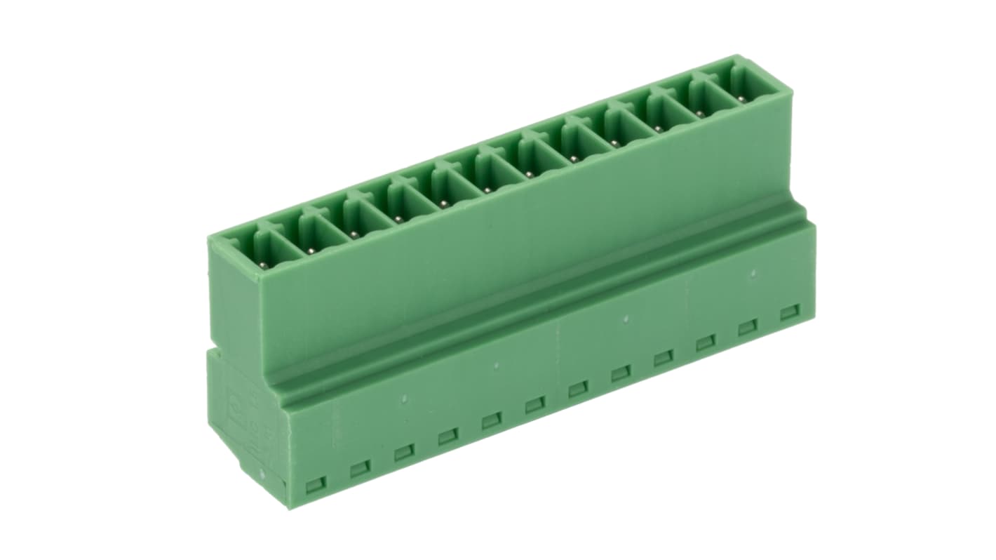 Phoenix Contact, 3.81mm Pitch, IMC 1.5/12-ST-3.81, 12 Way, , Pluggable Terminal Block, Inverted Plug, Cable Mount,