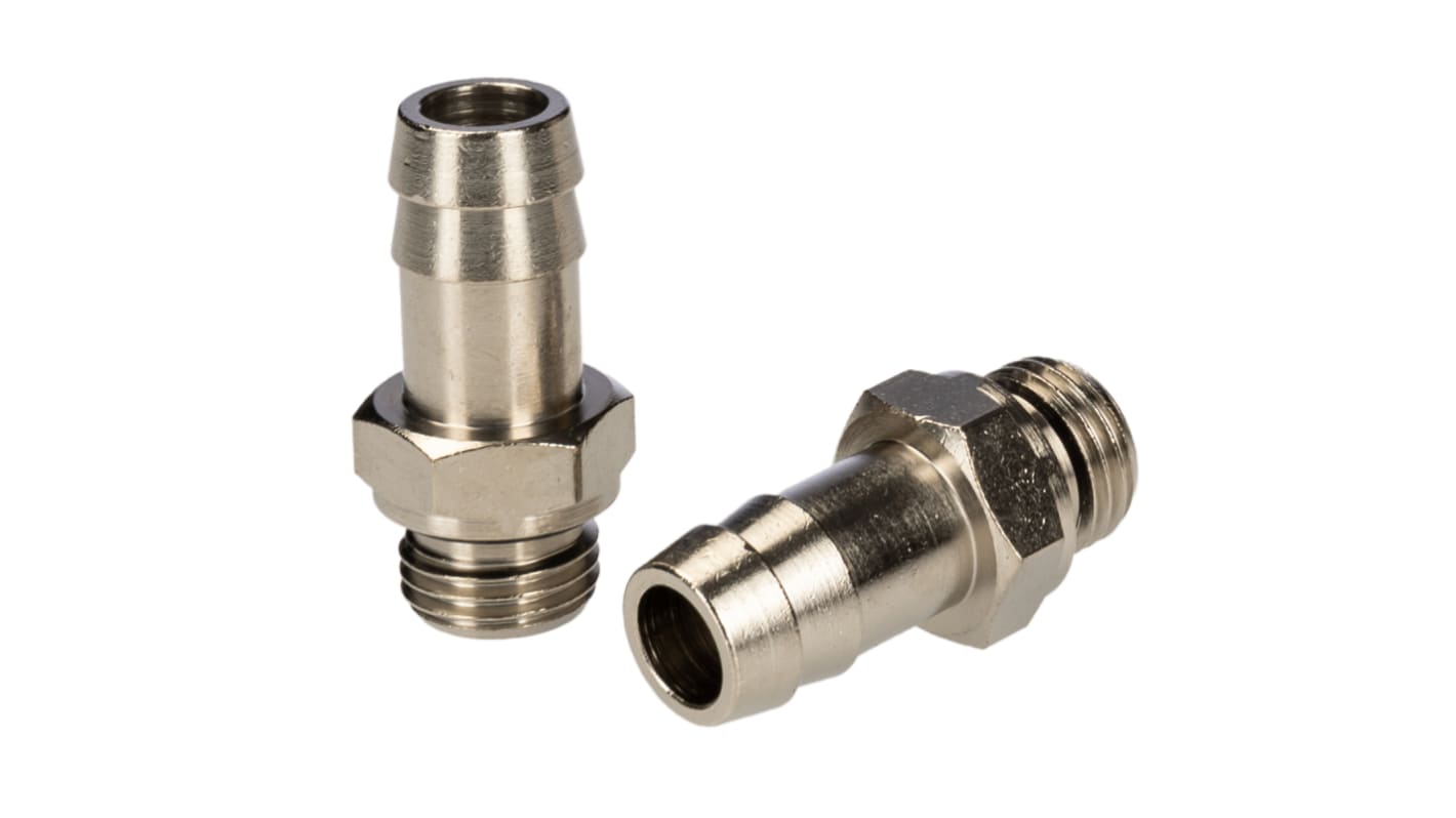 RS PRO Hose Connector Hose Tail Adaptor, BSPP 1/4in 12mm ID, 5 MPa, 50 bar