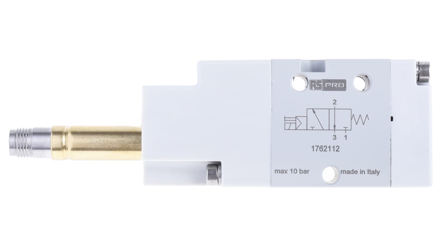 RS PRO 3/2 NC Pneumatic Solenoid Valve - Solenoid G 1/8 12 V dc, 24 V ac/dc, 110 V ac, 220 V ac