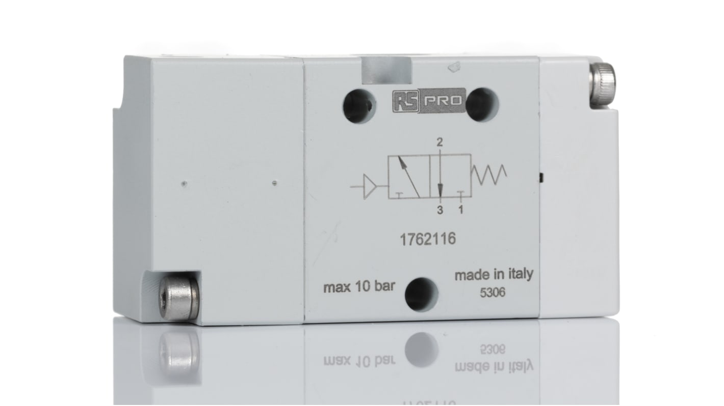 RS PRO 3/2 NC Pneumatic Solenoid Valve - Pneumatic G 1/8