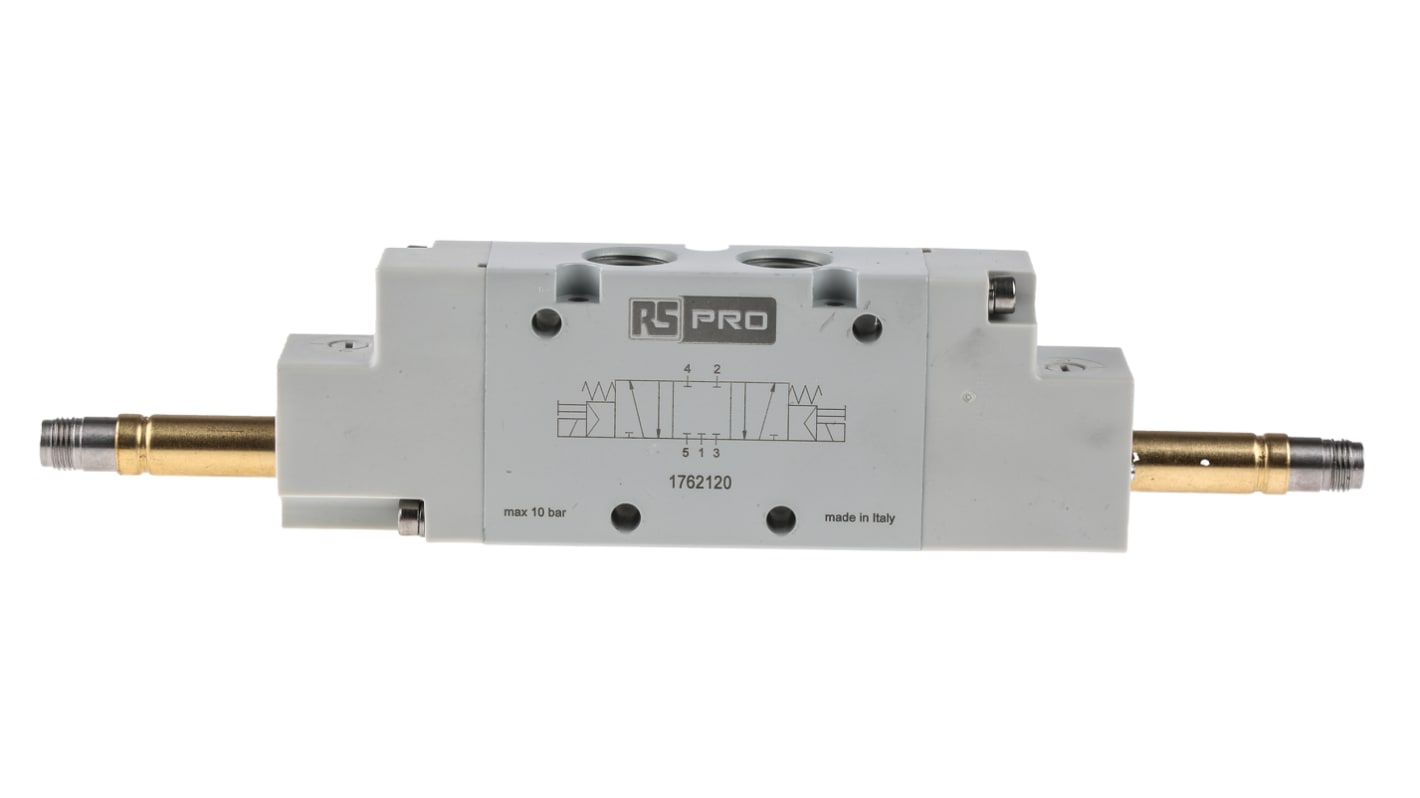 RS PRO 5/3 CC Pneumatic Solenoid Valve - Solenoid G 1/4 12 V dc, 24 V ac/dc, 110 V ac, 220 V ac