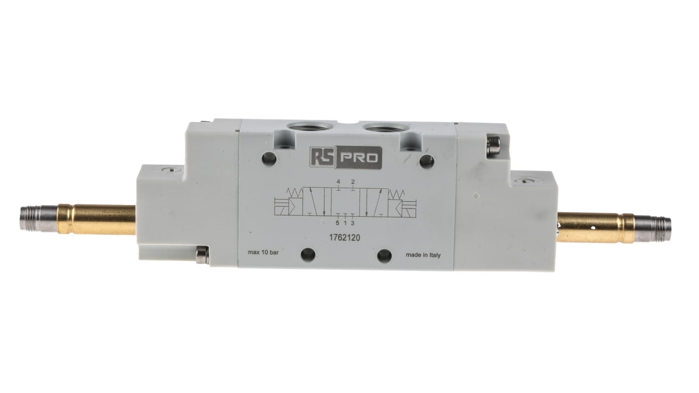 Electroválvula neumática RS PRO, Rosca G 1/4, Función 5/3 CC, Solenoide, Montaje en base, 1200Nl/min