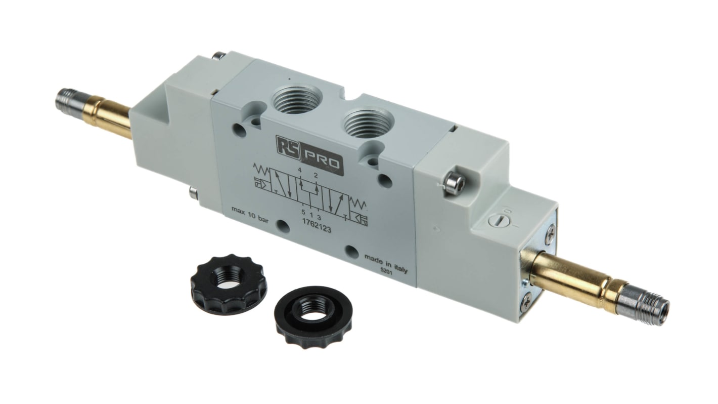 RS PRO 5/3 PC Pneumatic Solenoid Valve - Solenoid G 1/4 12 V dc, 24 V ac/dc, 110 V ac, 220 V ac