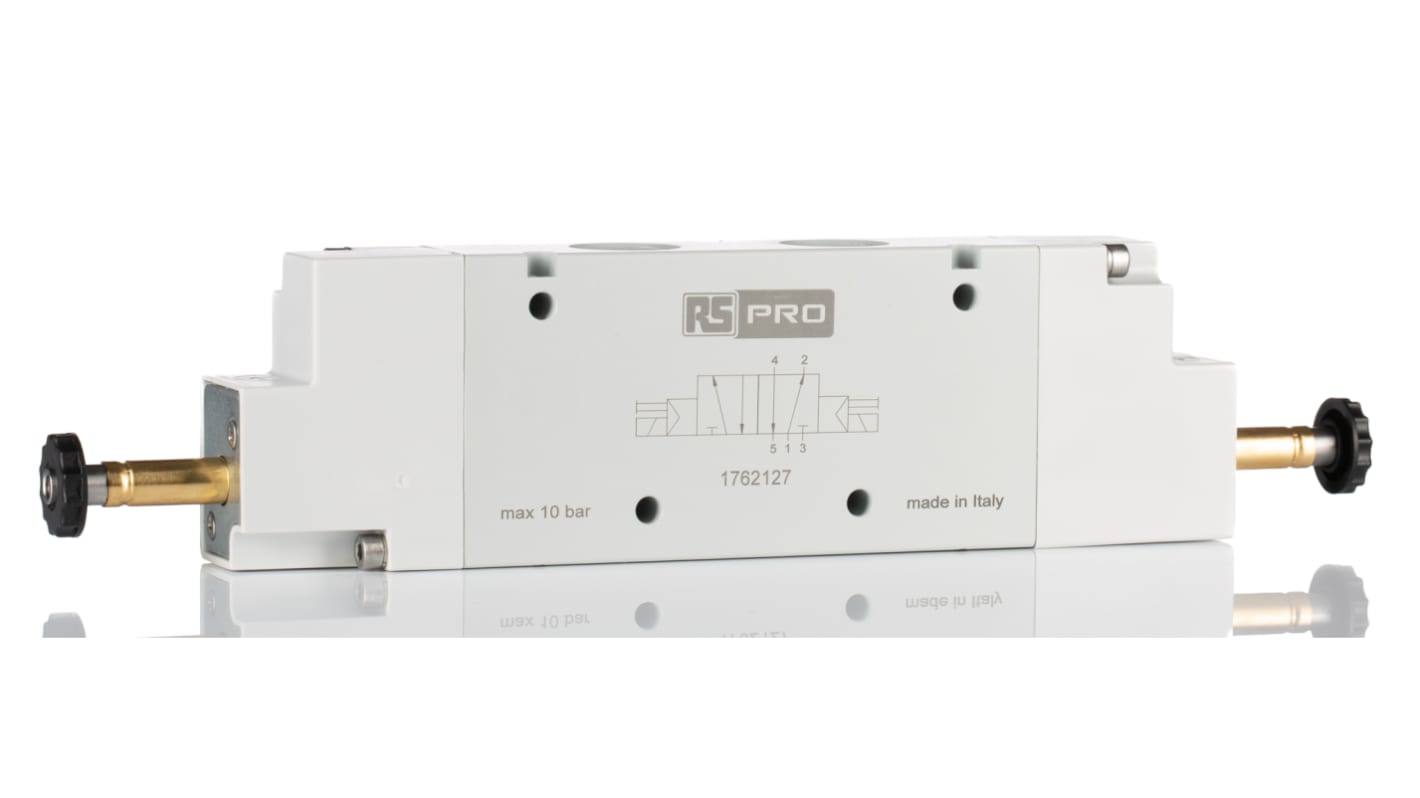 RS PRO 5/2 Bistable Pneumatic Solenoid Valve - Solenoid G 1/2 12 V dc, 24 V ac/dc, 110 V ac, 220 V ac