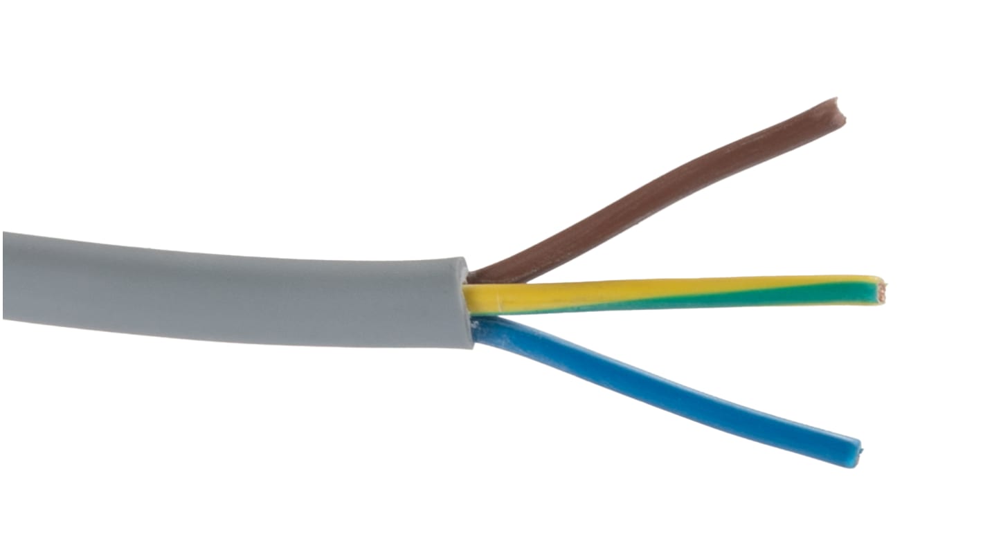 Belden C3GD Control Cable, 3 Cores, 1.5 mm², YY, Unscreened, 50m, Grey PVC Sheath