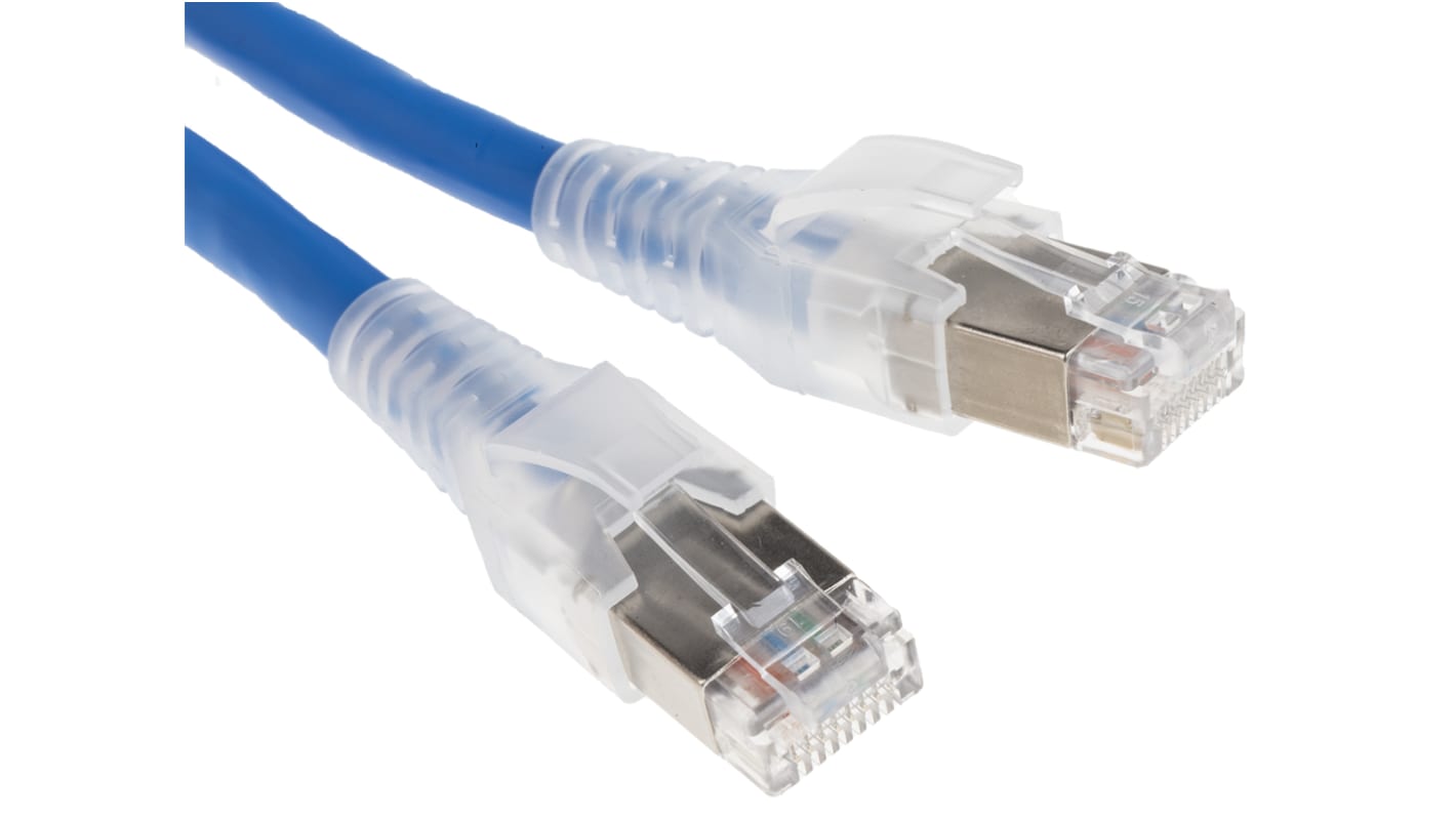 BeldenCAE4106001M, 1m Cat6a, Blue RJ45 to Male RJ45 Male, S/FTPShielded, Terminated LSZH Sheath