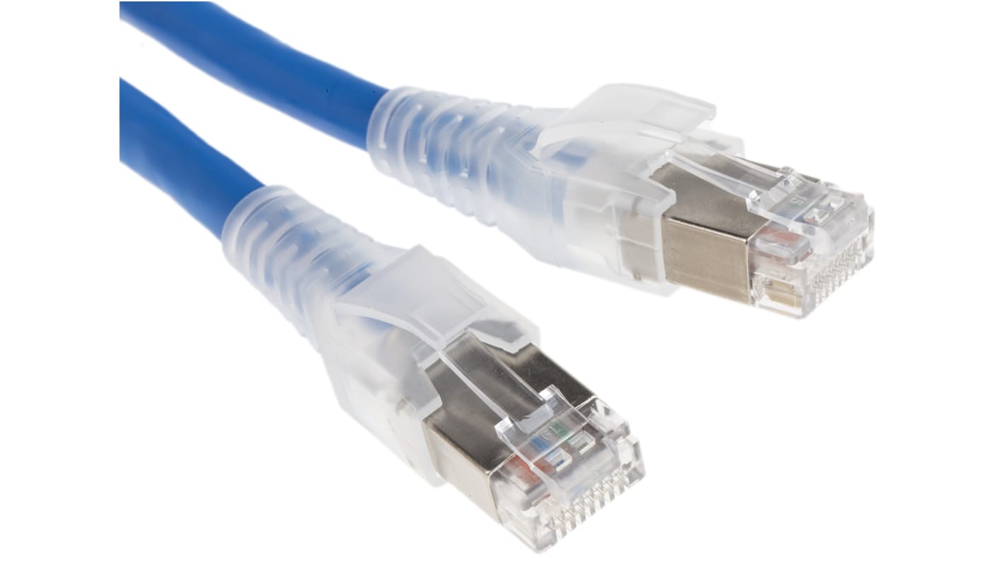 Belden Cat6a Male RJ45 to Male RJ45 Ethernet Cable, S/FTP, Blue LSZH Sheath, 3m, Low Smoke Zero Halogen (LSZH)