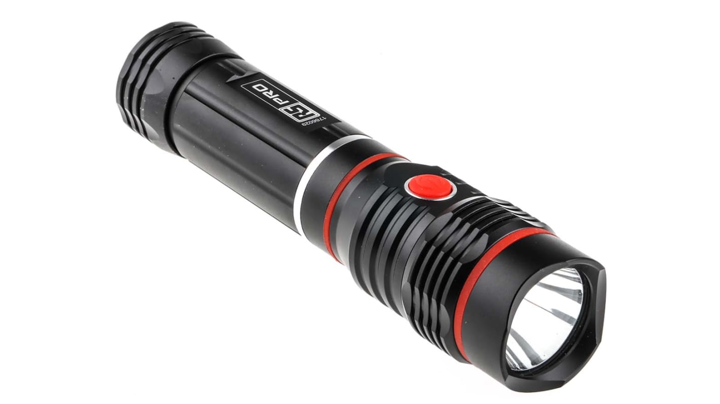 RS PRO LED Torch Black 250 lm, 167 mm