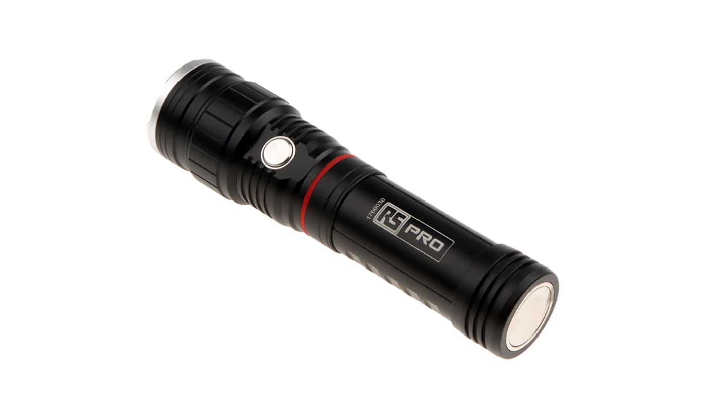 Linterna LED RS PRO RSPRO-F5R, recargable, 550 lm, 150 mm de alcance, IPX4