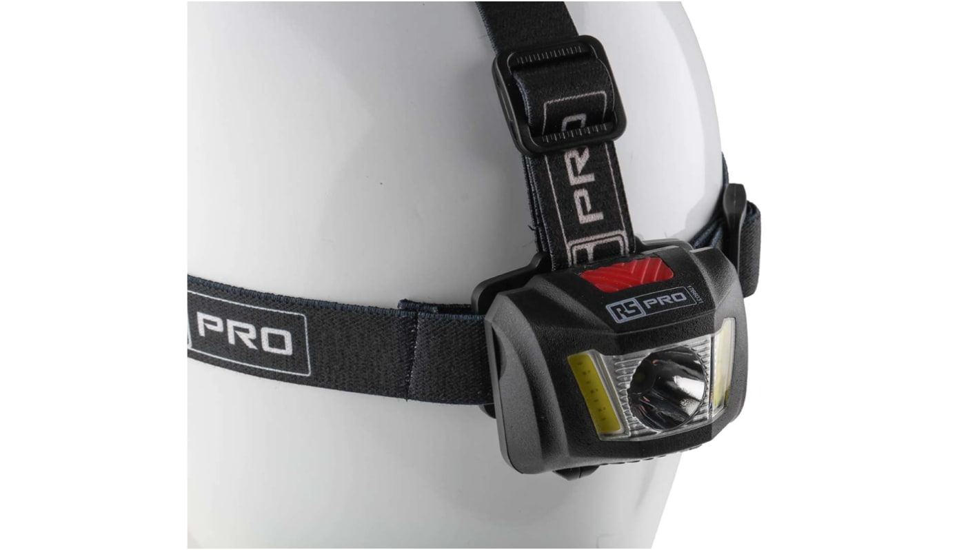 Linterna frontal RS PRO RSPRO-H6, 300 lm, alcance 96m, , batería 3 x AAA, IPX4