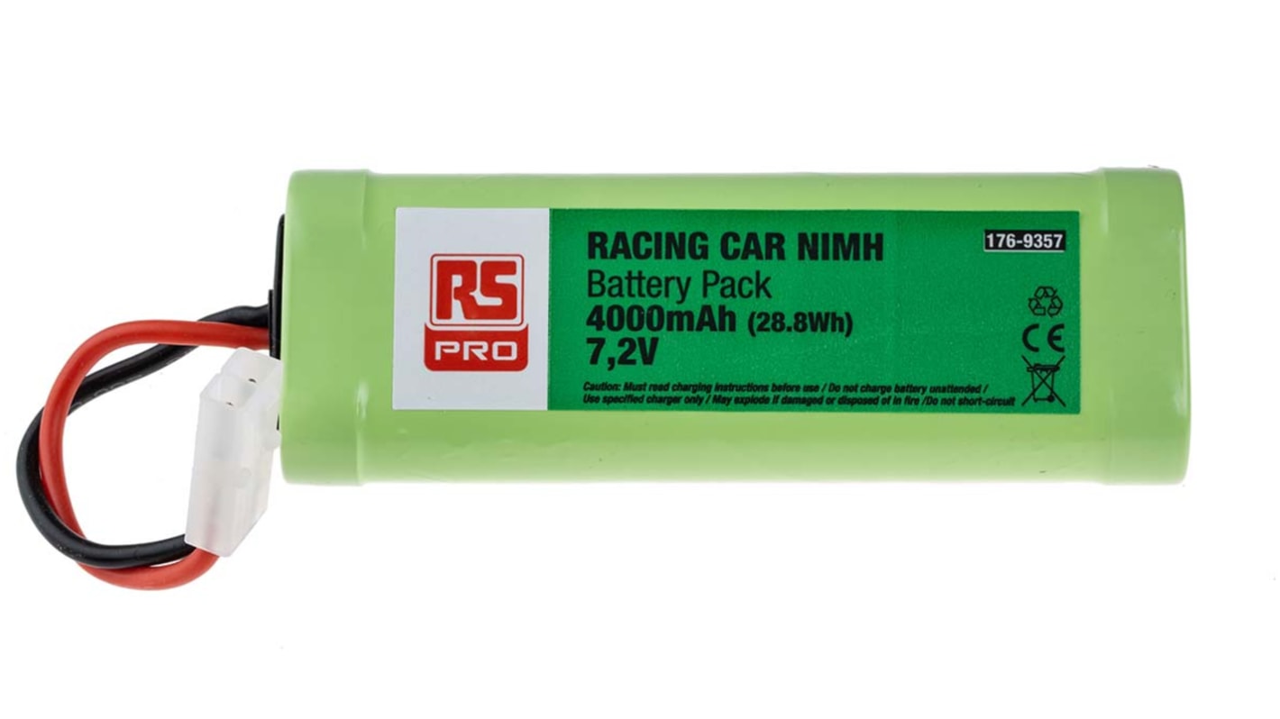Pacco batterie ricaricabile RS PRO, 1 celle, 7.2V, 4Ah, NiMH