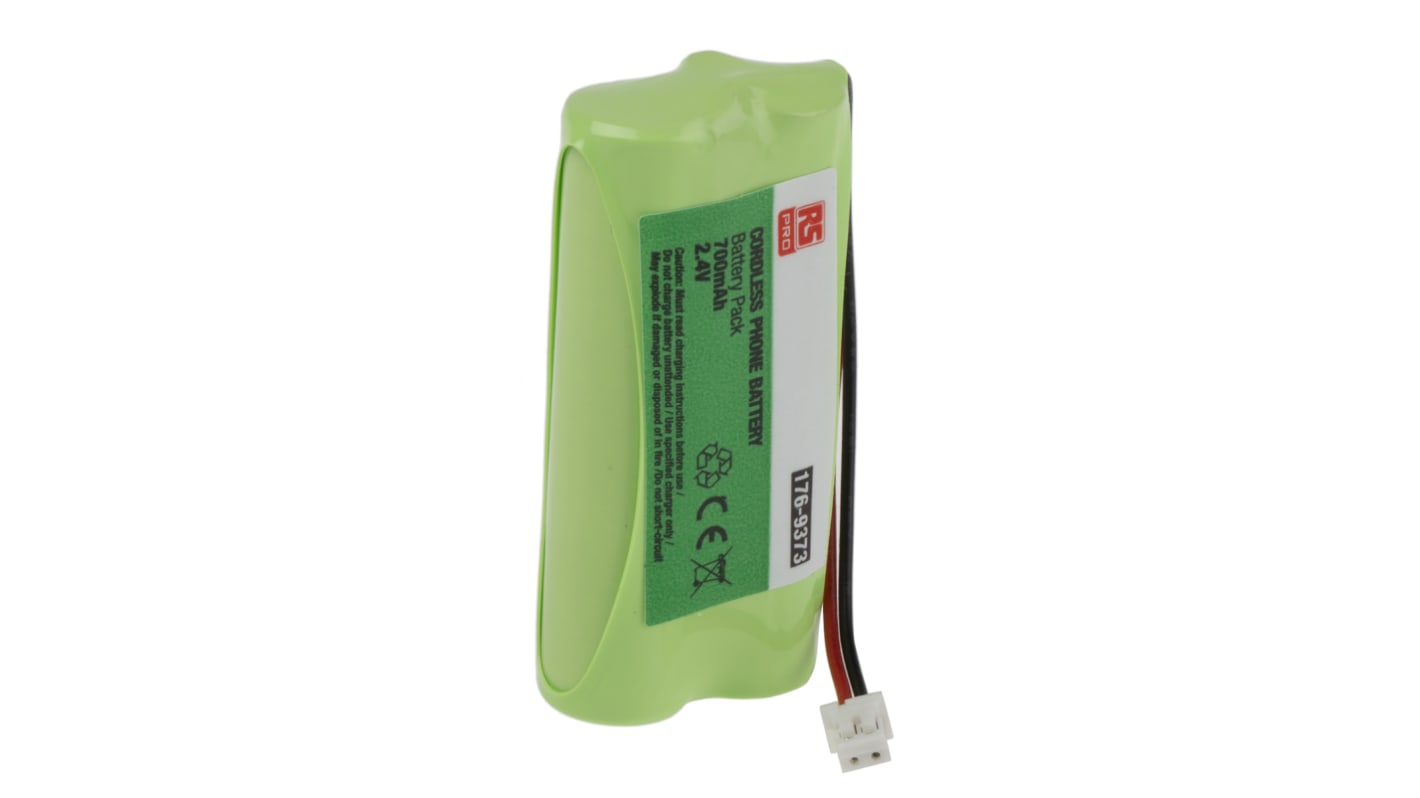 RS PRO 2.4V NiMH Rechargeable Battery Pack, 700mAh - Pack of 1