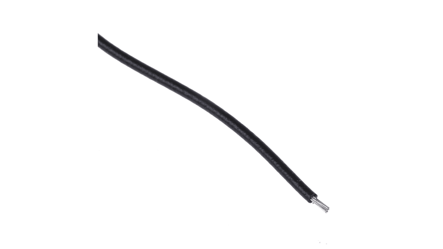 Alpha Wire 黑色恶劣环境电线, 0.23 mm², 30m长, 24 AWG, 300 V, 最高+105°C, PVC绝缘, Hook-up Wire PVC系列