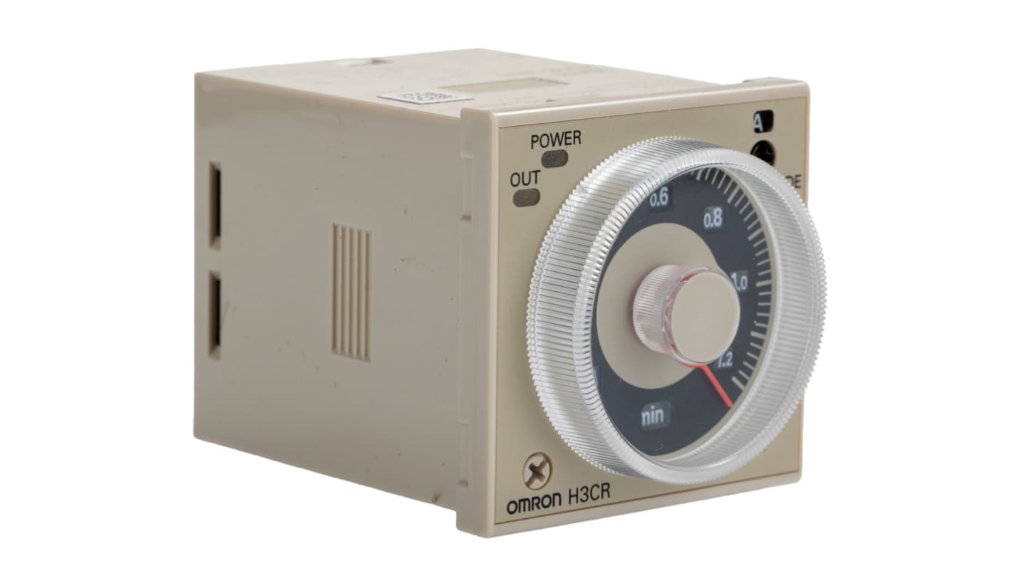 Omron H3CR Series DIN Rail Mount Timer Relay, 12 → 48 V dc, 24 → 48V ac, 8-Contact, 0.05 s → 300h