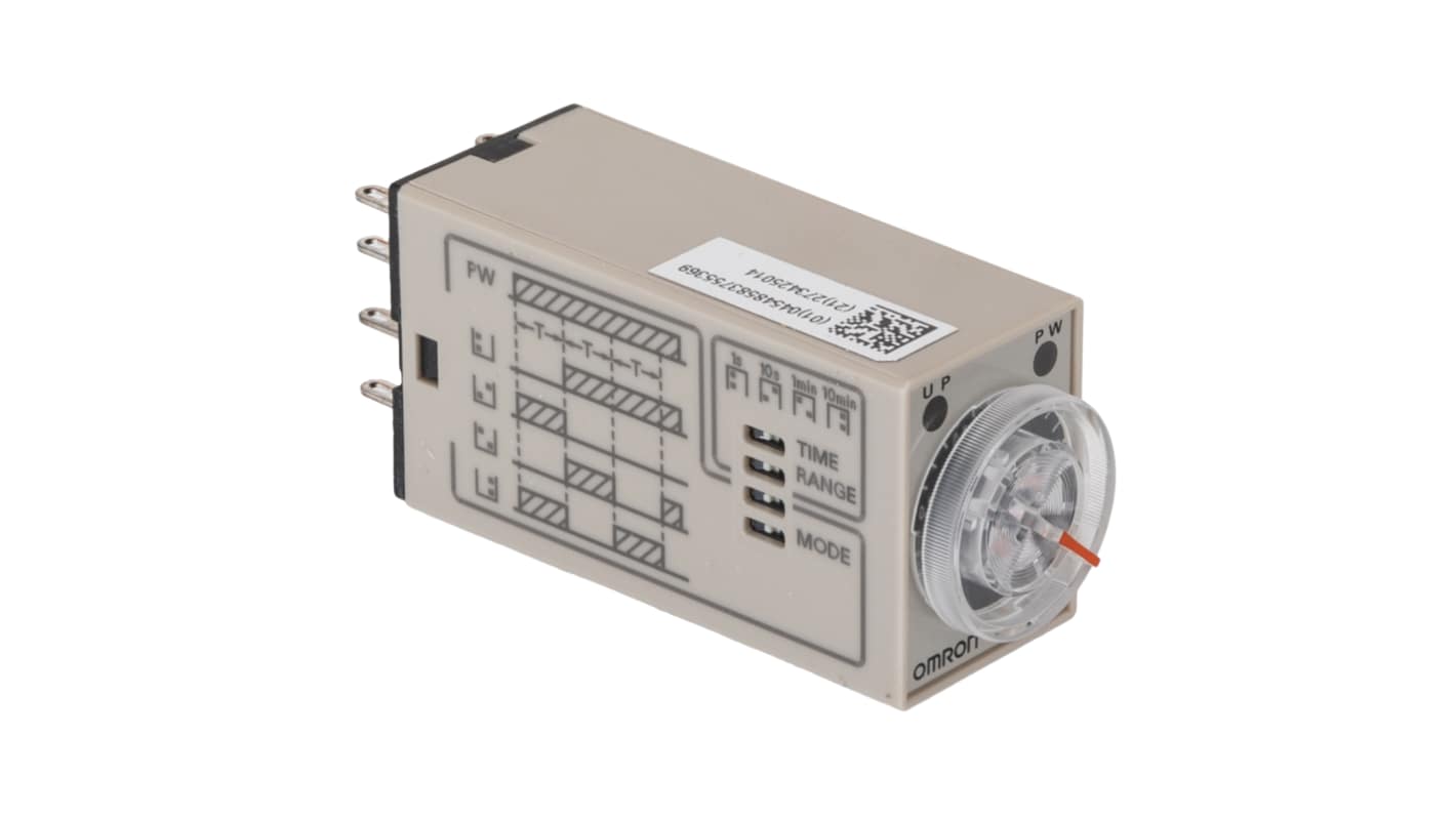 Omron 12V dc Timer Relay, Multi-funktions timerfunktioner DIN-skinne