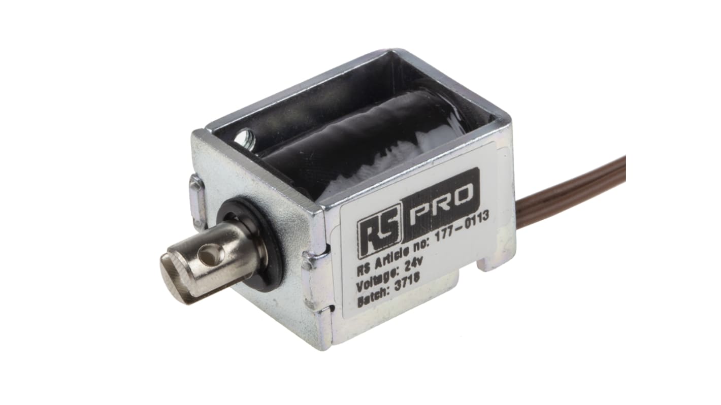 RS PRO Linear Solenoid, 24 V dc, 26 x 16 x 20 mm