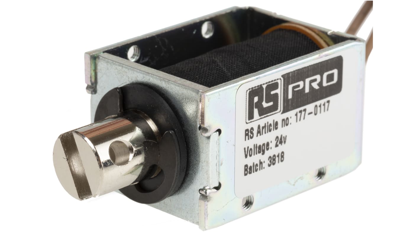 RS PRO Linear Solenoid, 24 V dc, 40 x 24 x 29 mm