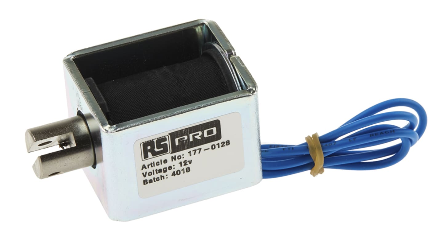RS PRO 直线电磁铁, 拉力作用, 12 V 直流电源, 44 x 32 x 38 mm
