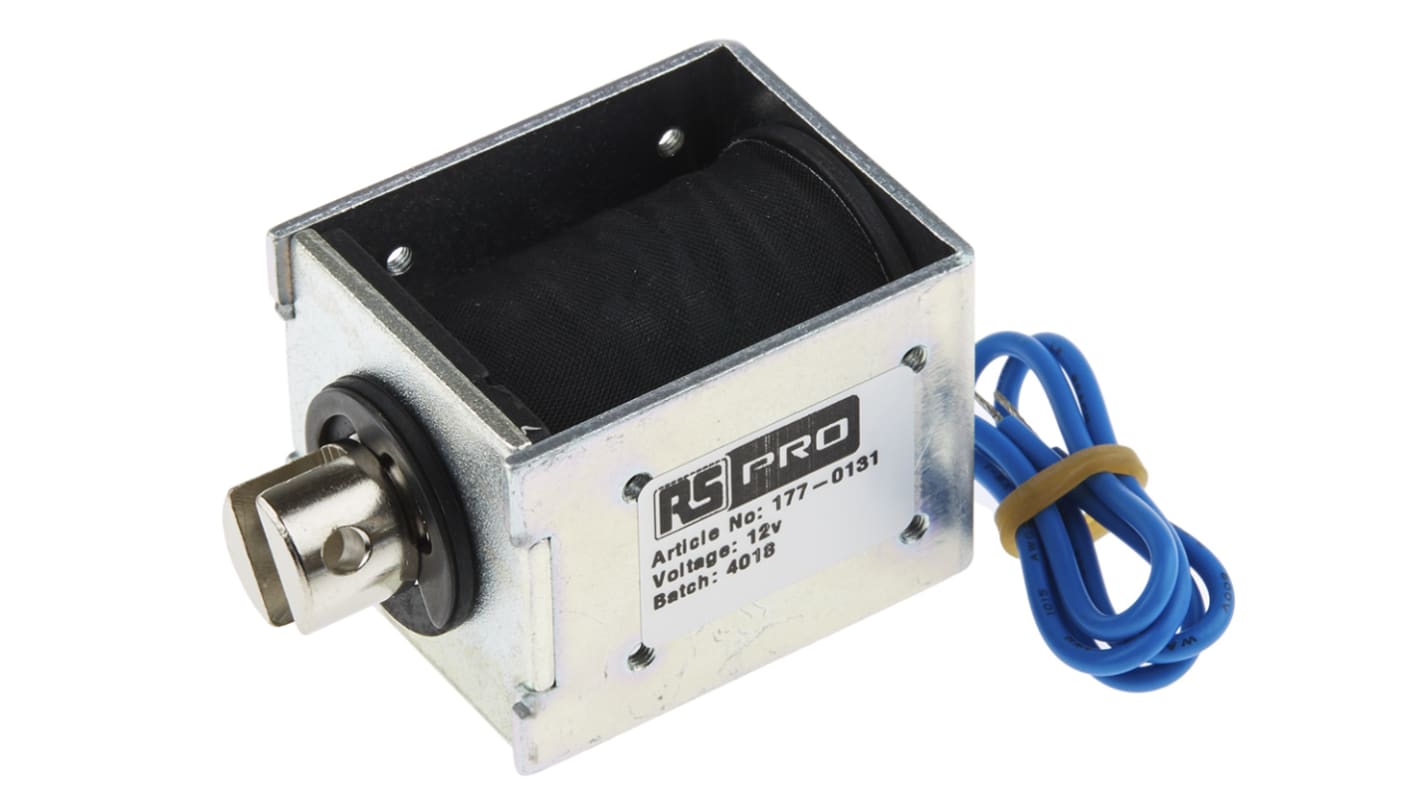 Solenoide lineal de tirar RS PRO, 12 V dc