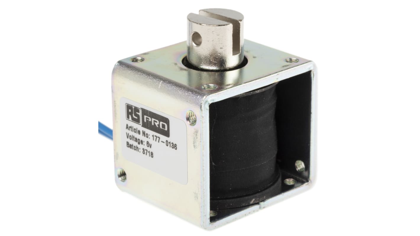 Solenoide lineal de tirar RS PRO, 6 V dc