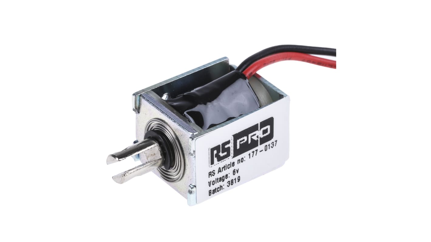 Solenoide lineare RS PRO, 6 V c.c.