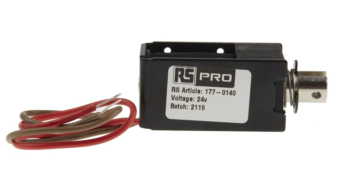 RS PRO Linear Solenoid, 24 V dc, 30 x 27 x 53.5 mm