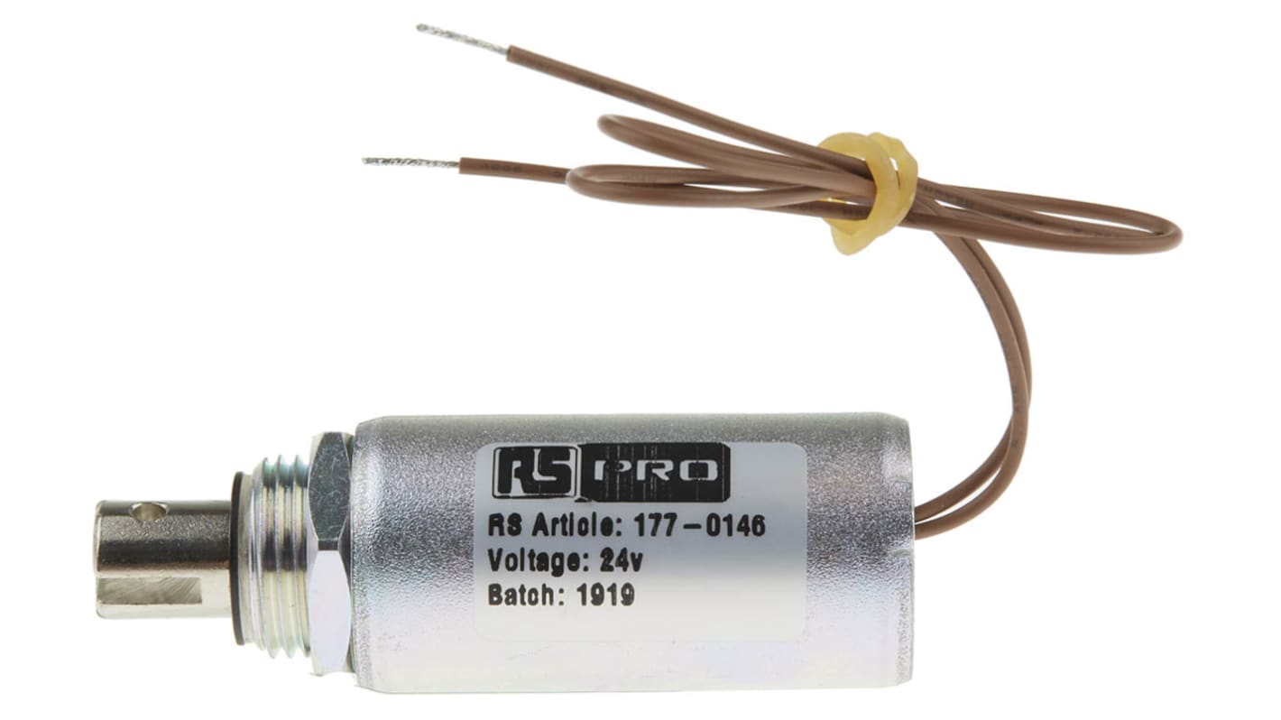 Solenoide lineare A trazione RS PRO, 24 V c.c.