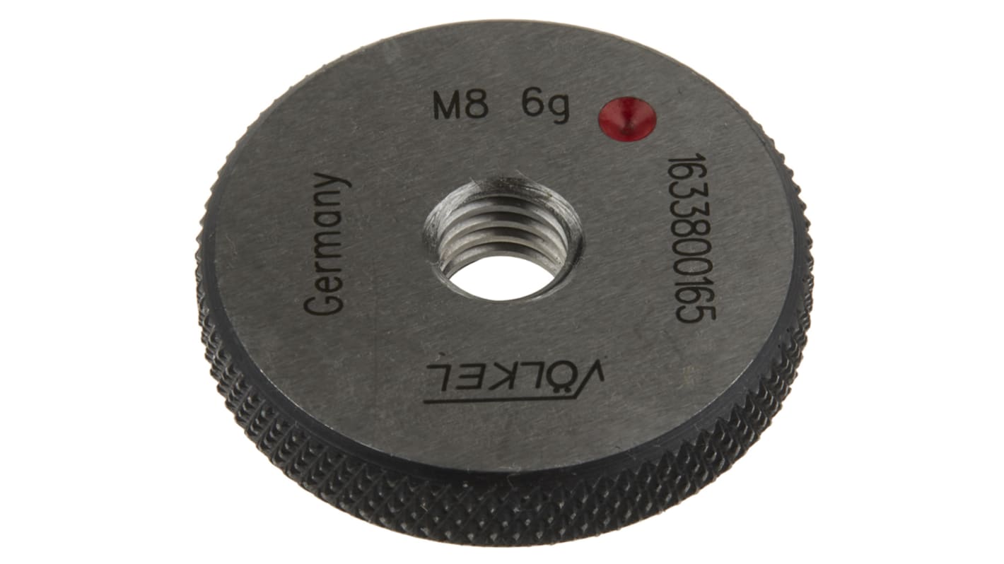 Volkel M8 x 1.25 Ring Thread Gauge Ring Gauge, 1.25mm Pitch Diameter