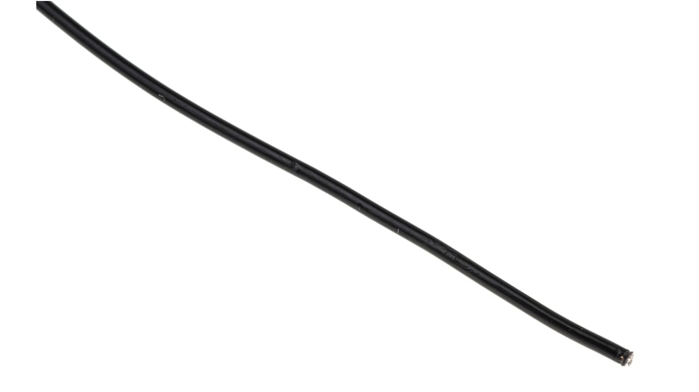 Alpha Wire 黑色电线, 0.14 mm², 30m长, 26 AWG, 600 V, 最高+200°C, PTFE绝缘, Hook-up Wire TEFLON系列
