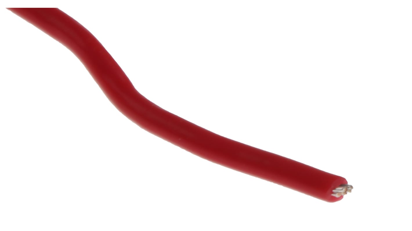 Alpha Wire 红色电线, 0.23 mm², 30m长, 24 AWG, 600 V, 最高+200°C, PTFE绝缘, Hook-up Wire TEFLON系列