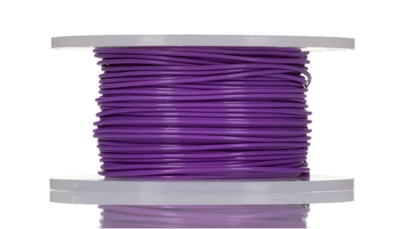 Alpha Wire Hook-up Wire TEFLON Series Purple 0.23 mm² PTFE Equipment Wire, 24 AWG, 7/0.20 mm, 30m, PTFE Insulation,