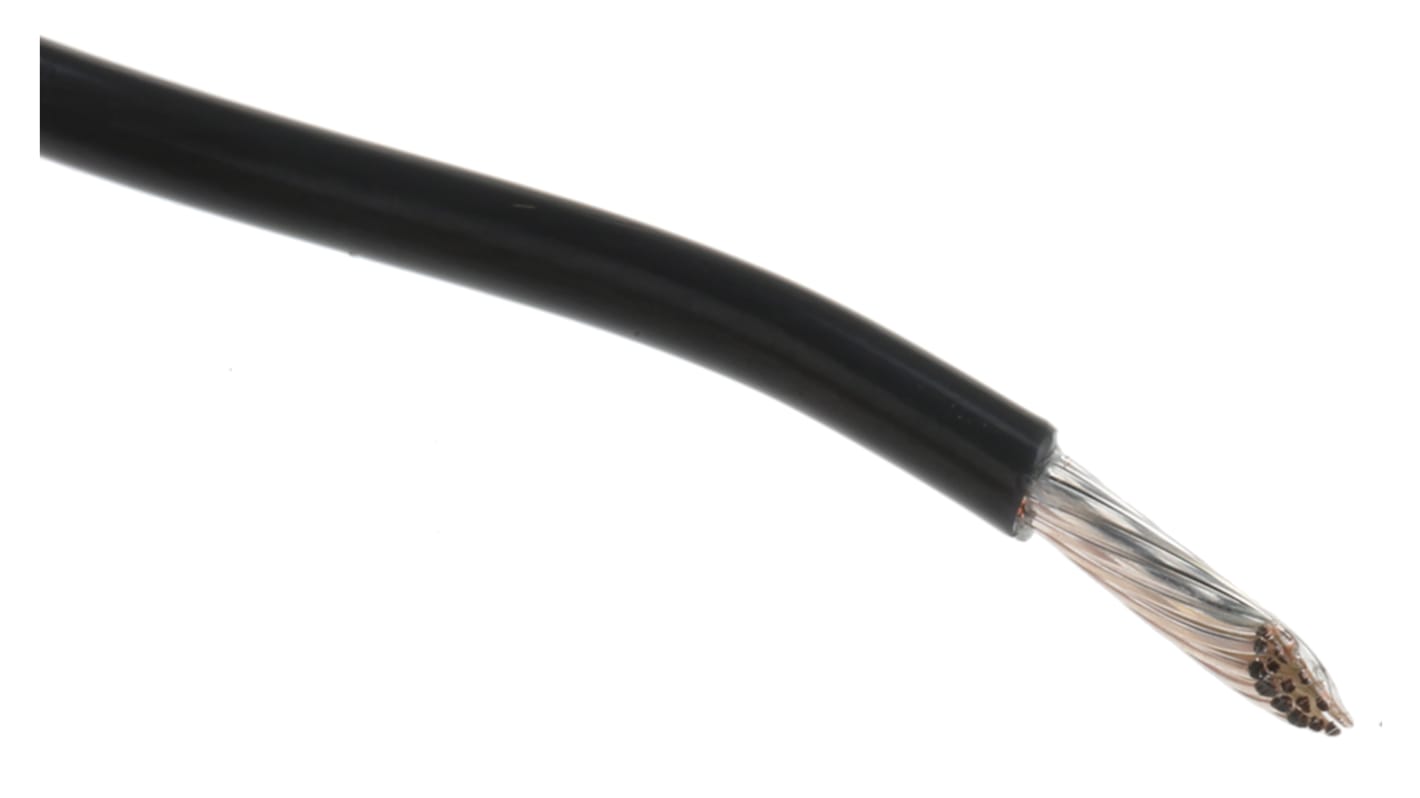 Alpha Wire Hook-up Wire TEFLON Series Black 0.96 mm² Hook Up Wire, 18 AWG, 19/0.25 mm, 30m, PTFE Insulation, 5857 BK005