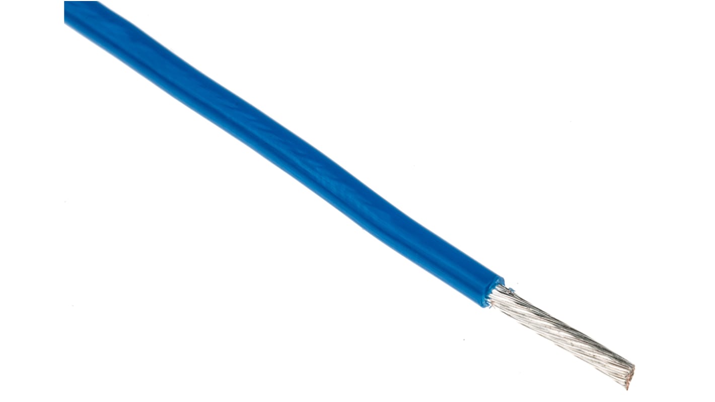 Alpha Wire Einzeladerleitung 0.96 mm², 18 AWG 30m Blau PTFE isoliert Ø 1.75mm 19/0,25 mm Litzen UL1213