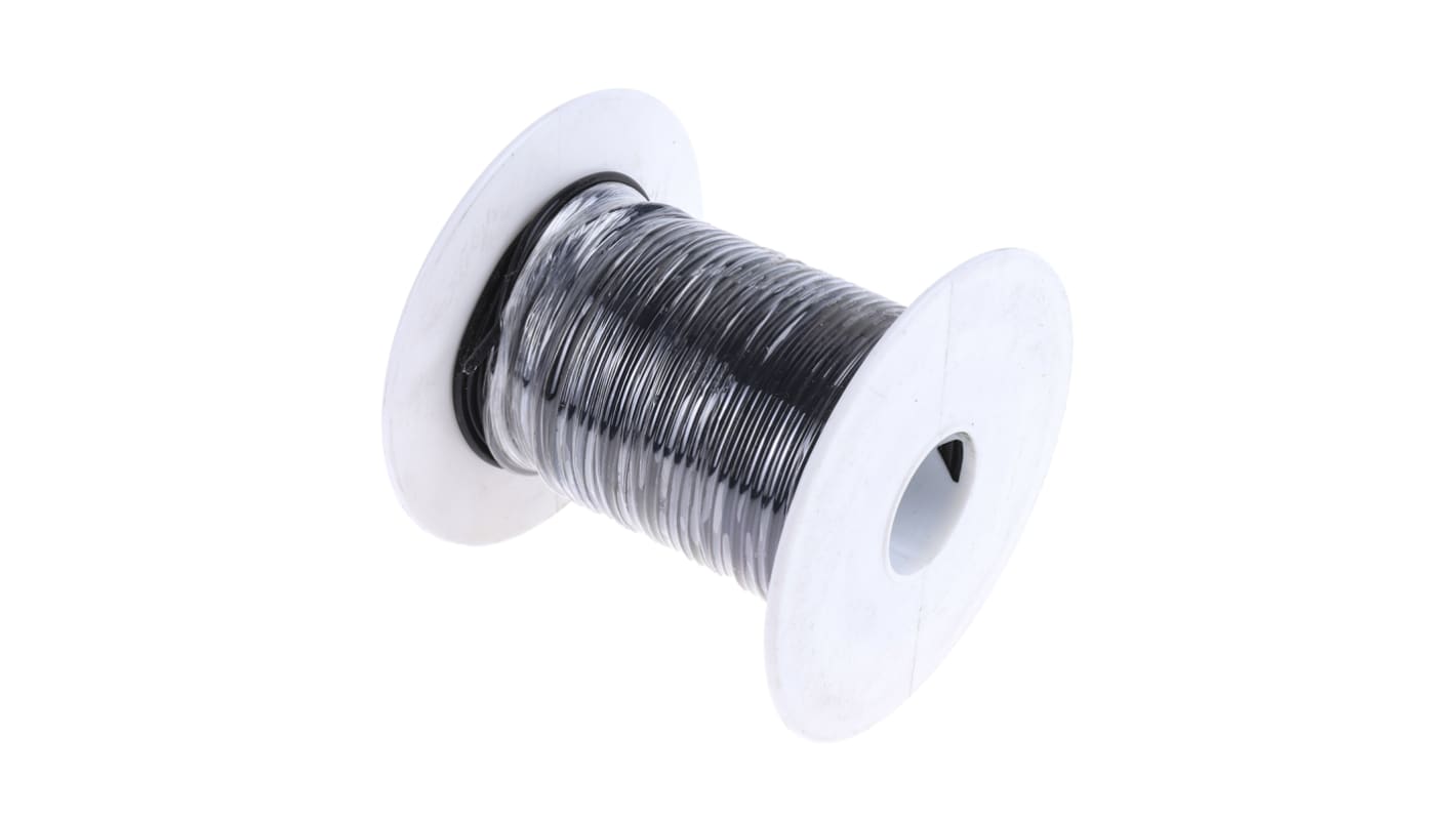 Alpha Wire Hook-up Wire TEFLON Series Black 1.23 mm² Hook Up Wire, 16 AWG, 19/0.29 mm, 30m, PTFE Insulation