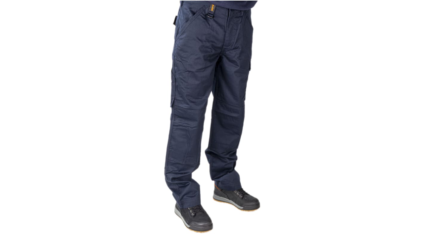 Scruffs Navy Men's Fabric Work Trousers 32in, 82cm Waist