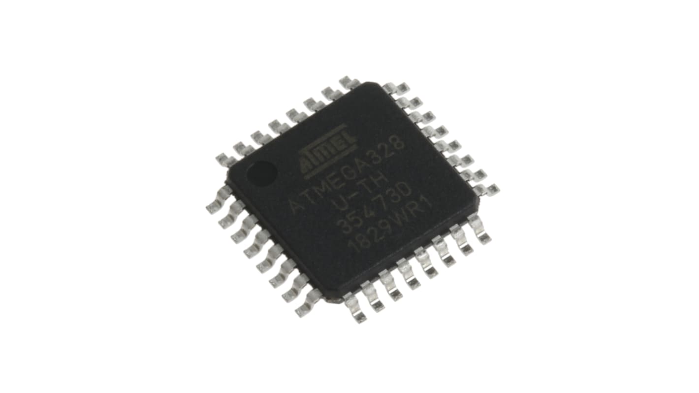Microchip ATmega单片机, AVR内核, 32针, TQFP, 最大20MHz, 32 kB 闪存, 2 kB RAM