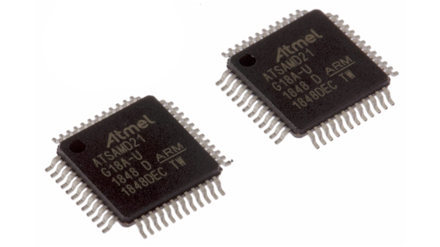 Microchip ATSAMD マイコン, ARM Cortex M0+コア, 48MHz, 256 kB, フラッシュ, 48-Pin TQFP
