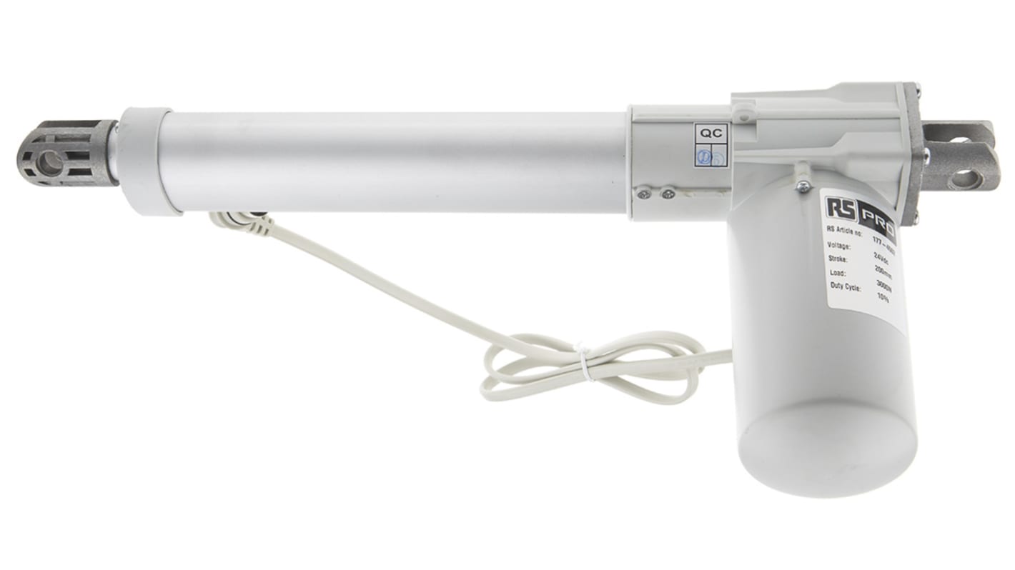 RS PRO Micro Linear Actuator, 200mm, 24V dc, 3000N, 11mm/s