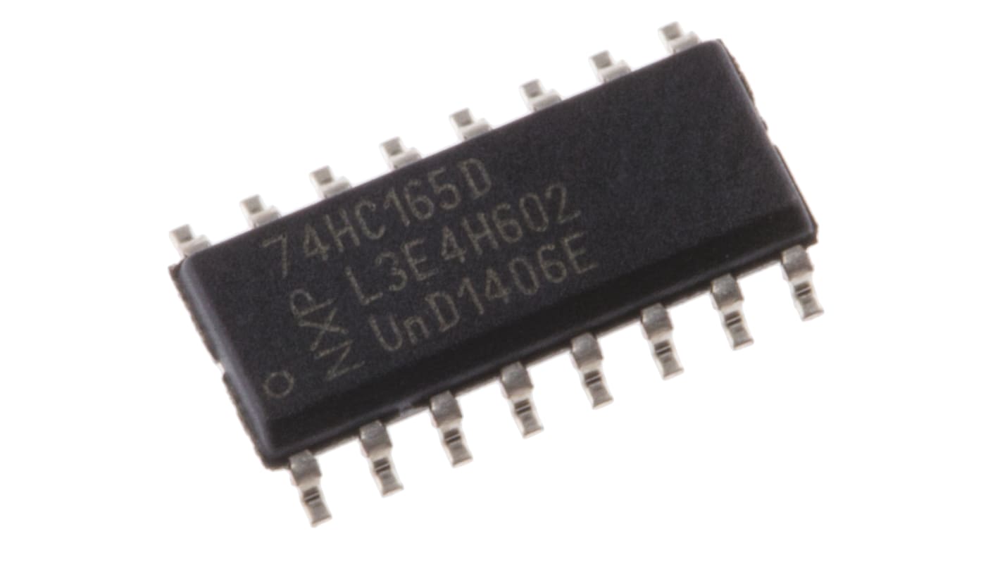NXP 移位寄存器, HC逻辑移位寄存器, 串行至串行/并行模式, 8级, 16引脚, 贴片安装, SOIC, 最大6 V