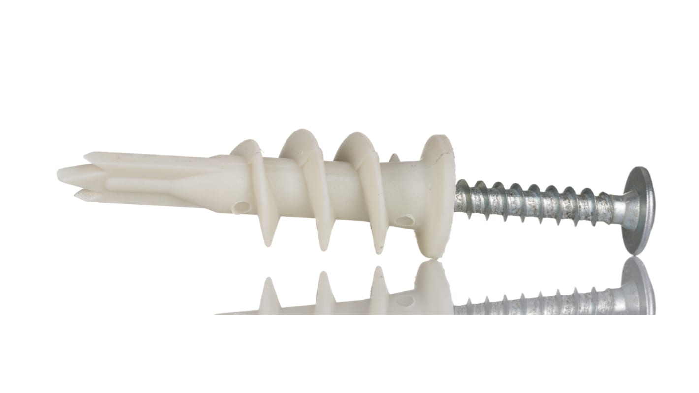 Fijaciones para yeso RS PRO, Nylon, Blanco, Longitud 40mm