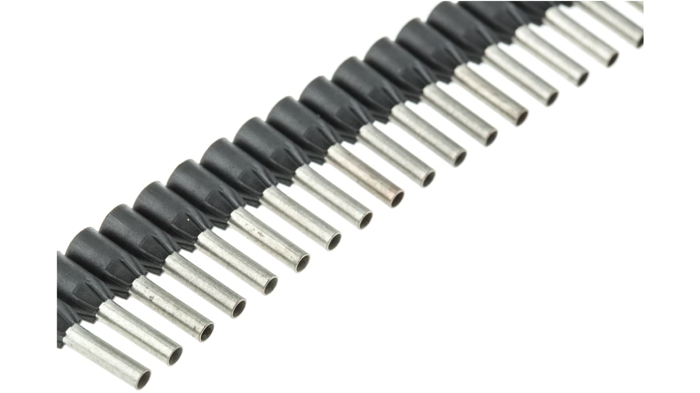 Legrand, Starfix Insulated Crimp Bootlace Ferrule, 8mm Pin Length, 2mm Pin Diameter, 1.5mm² Wire Size, Black